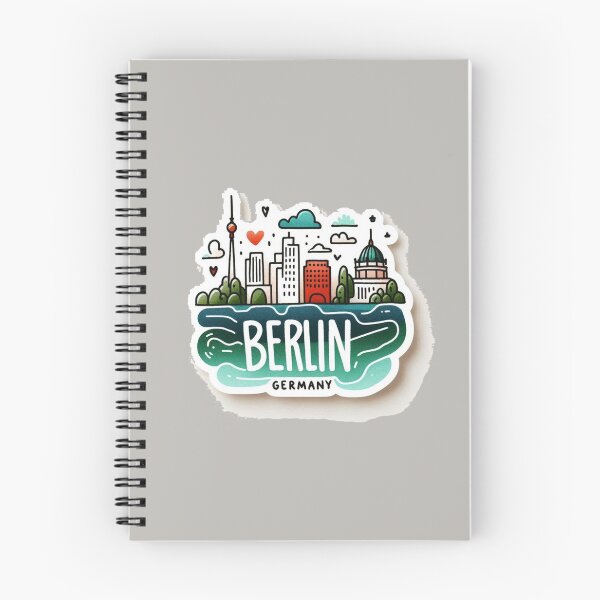 Item preview, Berlin Germany Minimalist Watercolor Cityscape Sticker with Flag,  designed and sold by PaintMeWorld.