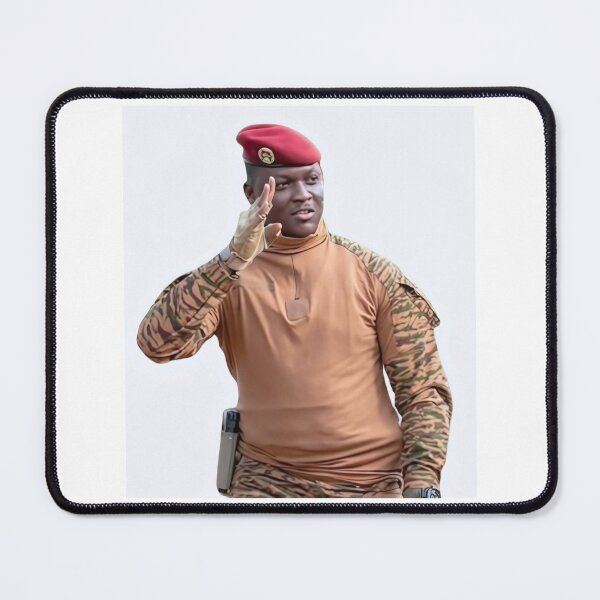 Item preview, Portrait of President Ibrahim Traore of Burkina Faso designed and sold by ArtistrySky.