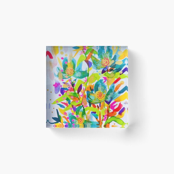 Aperçu de l'œuvre explosion de fleurs bleues créée et vendue par AtelierCD.