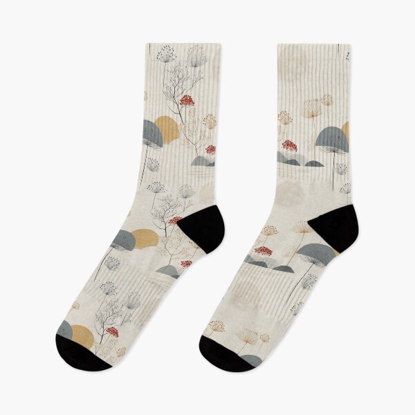 Item preview, Sacred Katagami Landscape with Minimalist Florals designed and sold by Moisky Patterns.