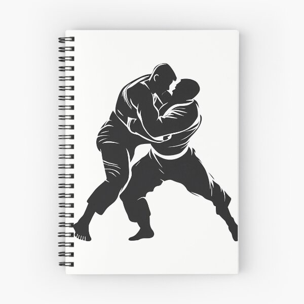Item preview, "Jiu Jitsu Grapplers in Action – BJJ Rolling Silhouette" designed and sold by Mat and Ink.