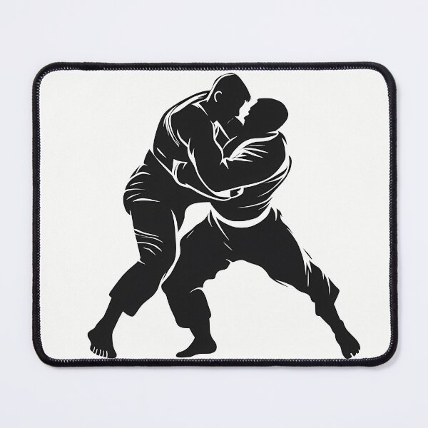 Item preview, "Jiu Jitsu Grapplers in Action – BJJ Rolling Silhouette" designed and sold by Mat and Ink.