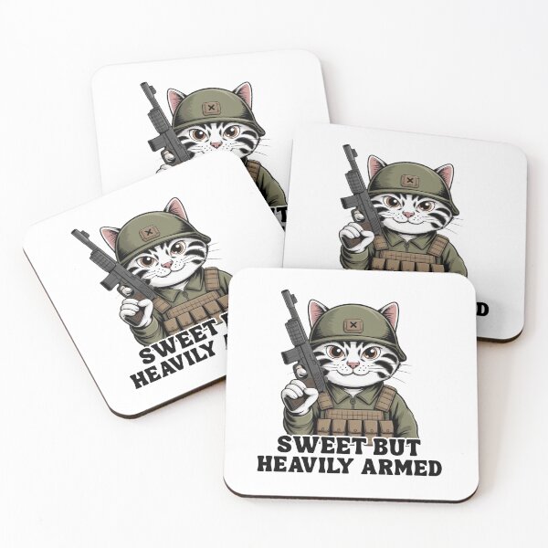 Item preview, Sweet but heavily armed - Tactical Cat with a rifle designed and sold by itsMossie.