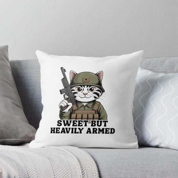 Item preview, Sweet but heavily armed - Tactical Cat with a rifle designed and sold by itsMossie.