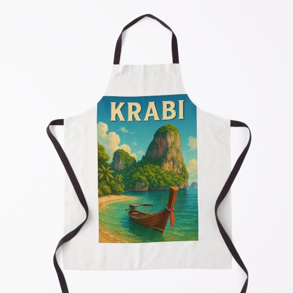 Item preview, Krabi Thailand Tropical Cliffs with Longtail Boat designed and sold by Places On Earth.