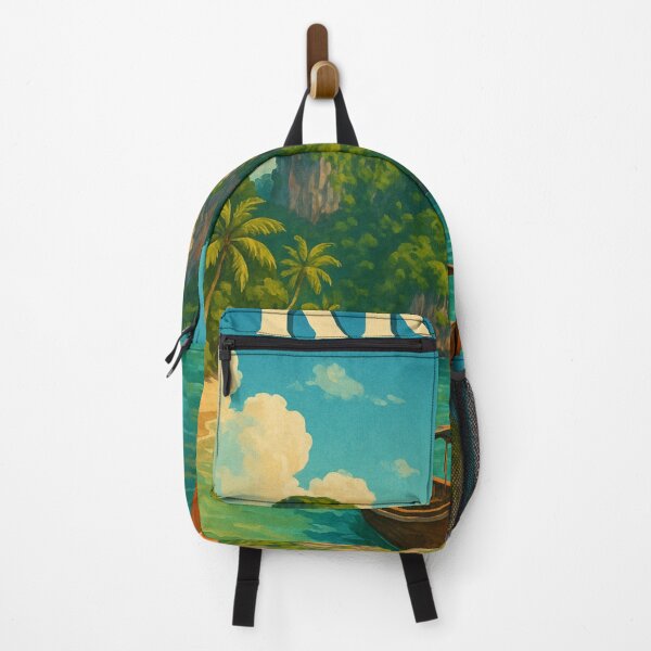Item preview, Krabi Thailand Tropical Cliffs with Longtail Boat designed and sold by Places On Earth.