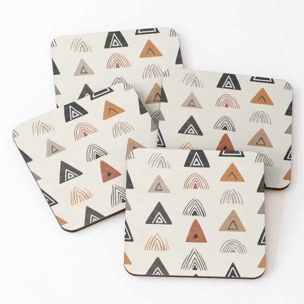 Item preview, Polynesian Triangle & Arc Pattern in Terracotta and Charcoal designed and sold by Moisky Patterns.