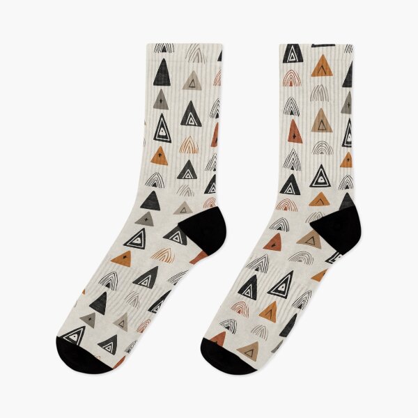 Item preview, Polynesian Triangle & Arc Pattern in Terracotta and Charcoal designed and sold by Moisky Patterns.