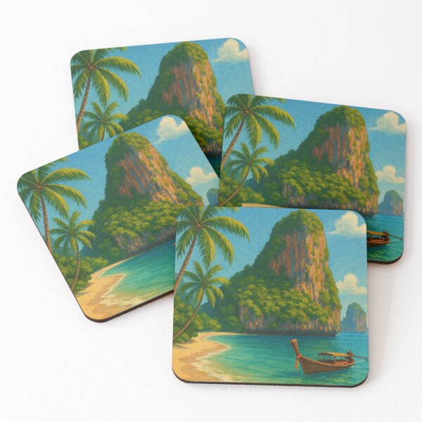 Item preview, Krabi Seaside View with Sand and Palms designed and sold by Places On Earth.