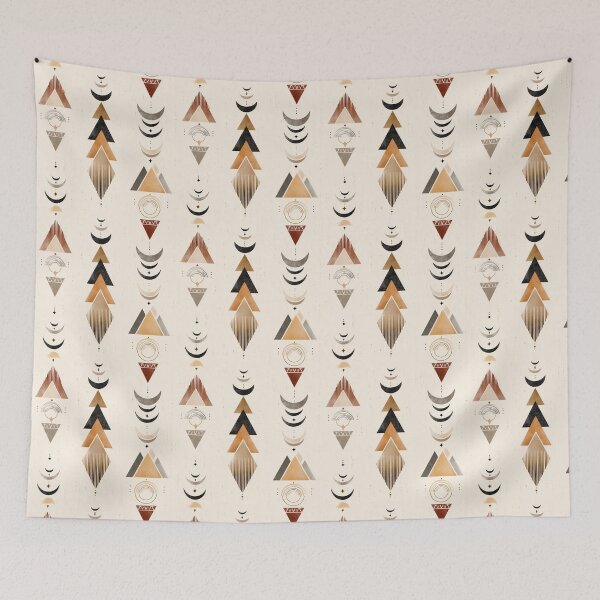 Item preview, Polynesian Tapa Pattern with Triangles and Crescent Moons designed and sold by Moisky Patterns.