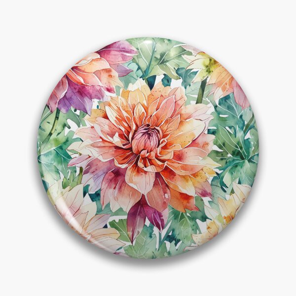Item preview, Original Dahlia Flower Watercolor designed and sold by CoolPixels.