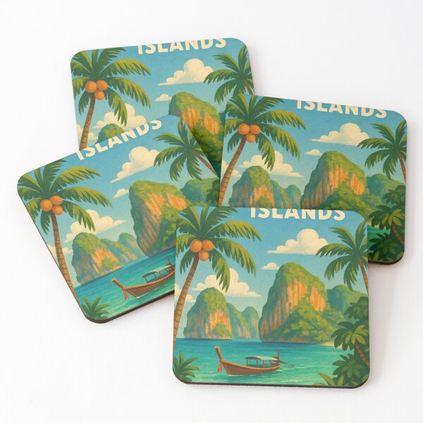 Item preview, Phi Phi Islands Beach View with Longtail Boat designed and sold by Places On Earth.