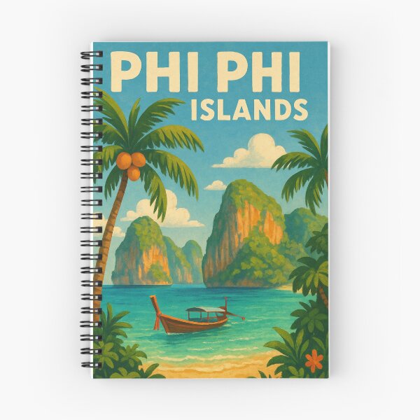 Item preview, Phi Phi Islands Beach View with Longtail Boat designed and sold by Places On Earth.