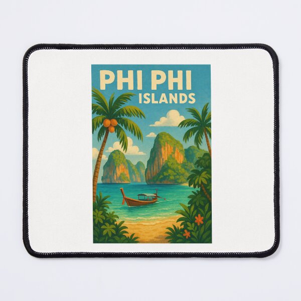 Item preview, Phi Phi Islands Beach View with Longtail Boat designed and sold by Places On Earth.