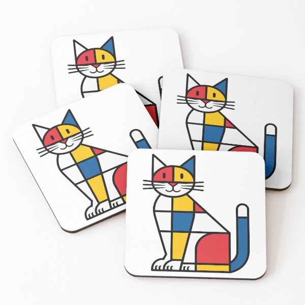 Item preview, Mondrian Cubist Cat designed and sold by Angry Swan Designs.
