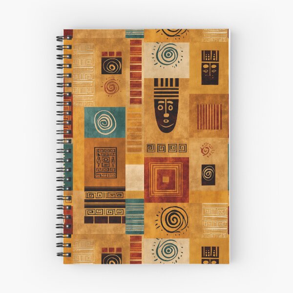 Item preview, Pre-Columbian Glyphs Pattern in Terracotta & Turquoise designed and sold by Moisky Patterns.