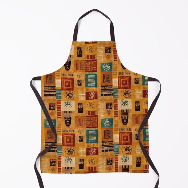 Item preview, Pre-Columbian Glyphs Pattern in Terracotta & Turquoise designed and sold by Moisky Patterns.