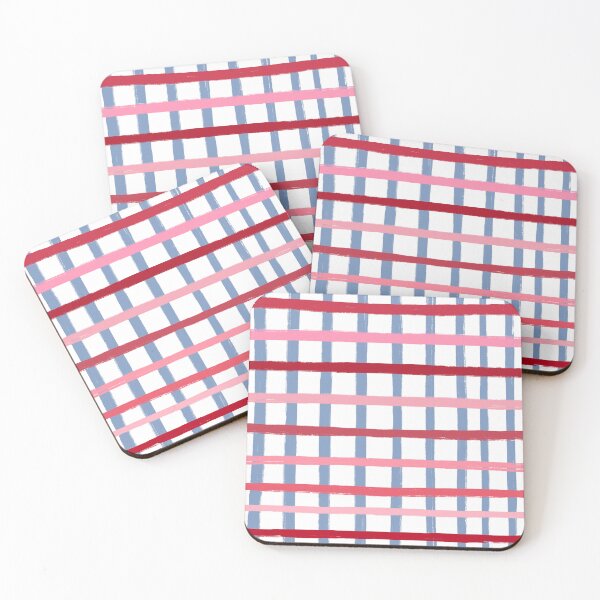Item preview, Pink and Blue Brush Stroke Check Grid Lines  designed and sold by OneThreeSix.