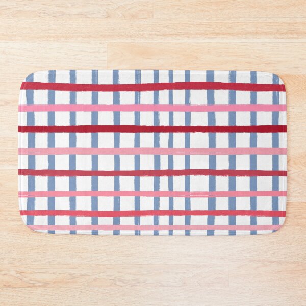 Item preview, Pink and Blue Brush Stroke Check Grid Lines  designed and sold by OneThreeSix.