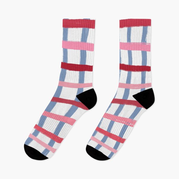 Item preview, Pink and Blue Brush Stroke Check Grid Lines  designed and sold by OneThreeSix.