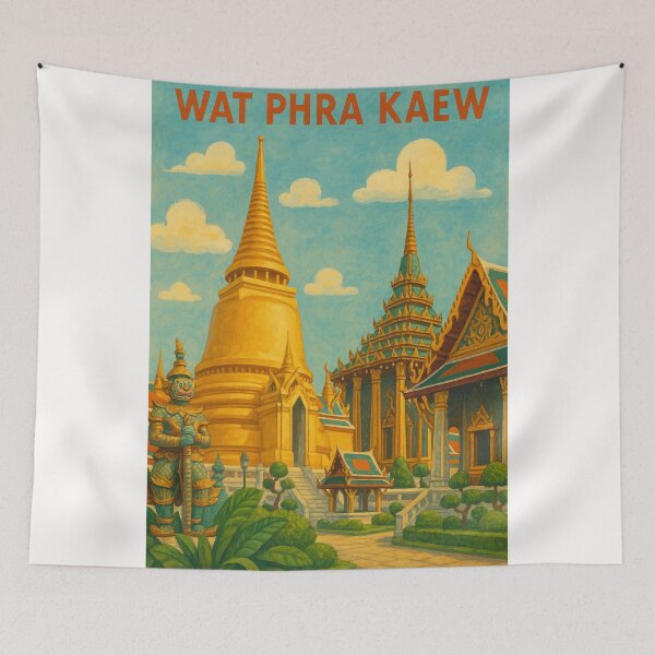 Item preview, Wat Phra Kaew Temple with Giant Statue designed and sold by Places On Earth.