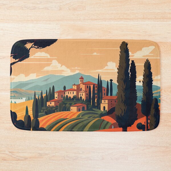Item preview, Serene Tuscan Hilltop Village designed and sold by ShadowAndSlate.