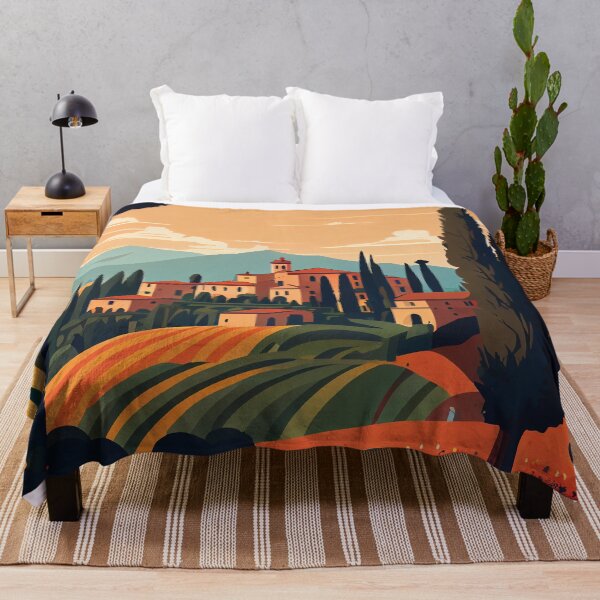 Item preview, Serene Tuscan Hilltop Village designed and sold by ShadowAndSlate.