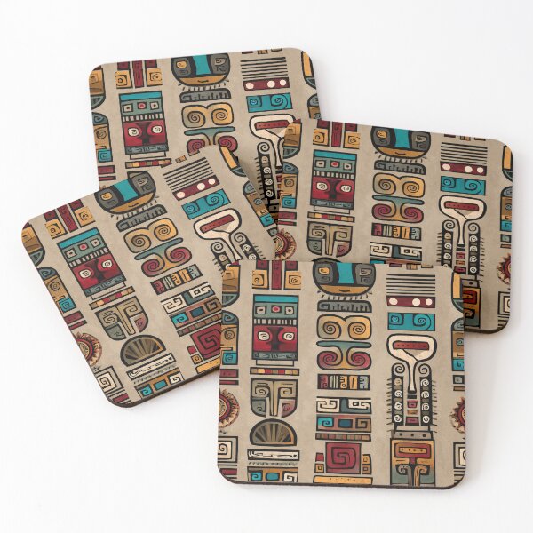 Item preview, Totemic Pre-Columbian Pattern in Bold Earth Tones designed and sold by Moisky Patterns.