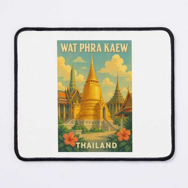 Item preview, Wat Phra Kaew with Hibiscus Flowers designed and sold by Places On Earth.
