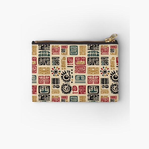Item preview, Pre-Columbian Glyph Pattern in Ceremonial Colors designed and sold by Moisky Patterns.