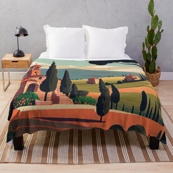 Item preview, Tranquil Tuscan Church Landscape designed and sold by ShadowAndSlate.
