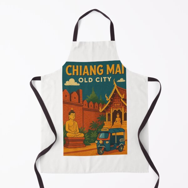 Item preview, Chiang Mai Old City with Tuk Tuk and Buddha Statues designed and sold by Places On Earth.