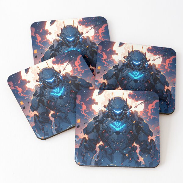 Item preview, Moonlit Mech Titan – Futuristic Space Warrior designed and sold by SuperNovaDesigns.