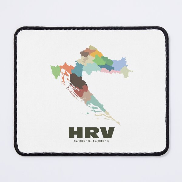 Item preview, Croatia Map - HRV Country Code Art Print designed and sold by CartoPrints.