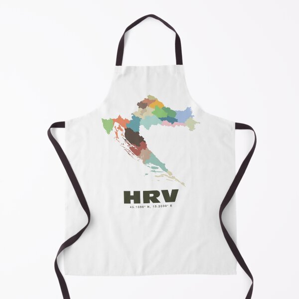 Item preview, Croatia Map - HRV Country Code Art Print designed and sold by CartoPrints.