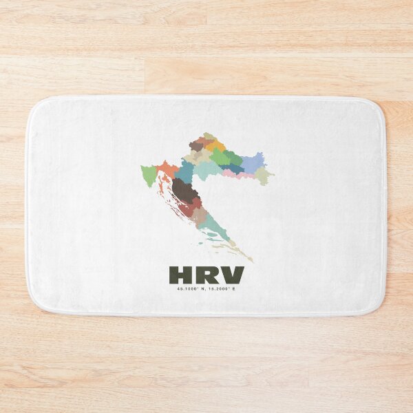 Item preview, Croatia Map - HRV Country Code Art Print designed and sold by CartoPrints.