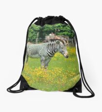 Surrounded by yellow flowers Drawstring Bag
