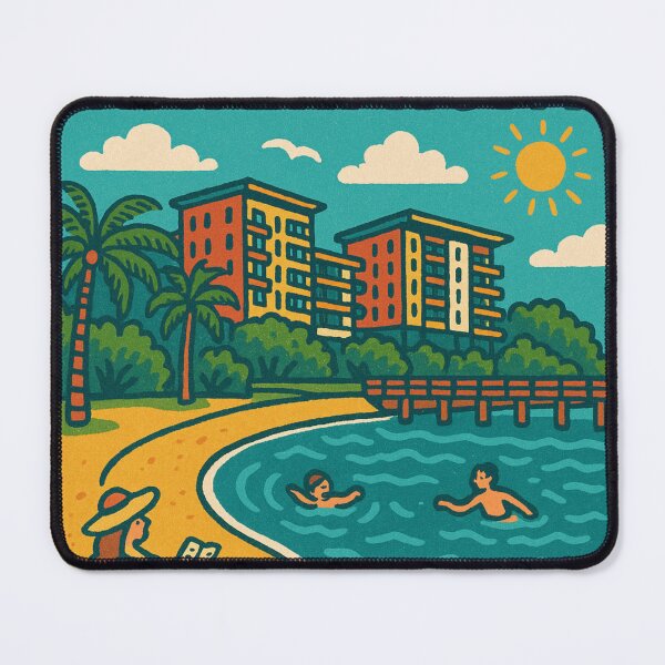 Item preview, Darwin Waterfront with Swimmers designed and sold by Aryabek.