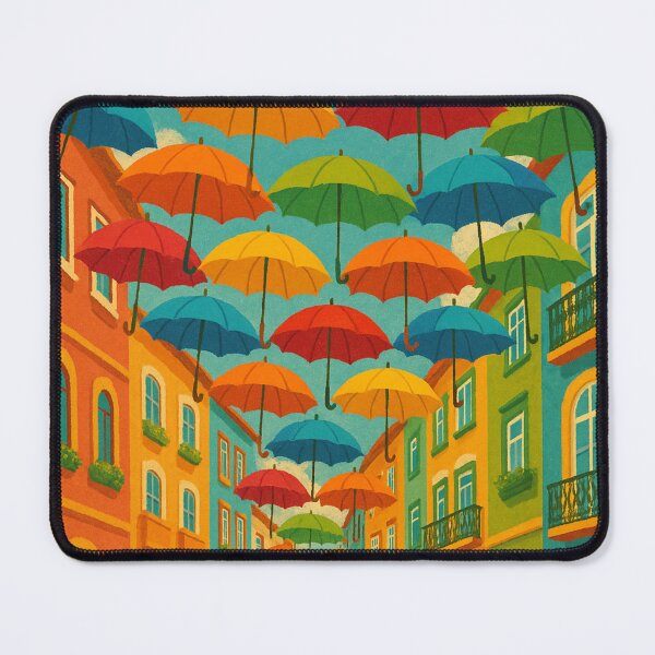 Item preview, Águeda Street with Rainbow Umbrellas designed and sold by Aryabek.