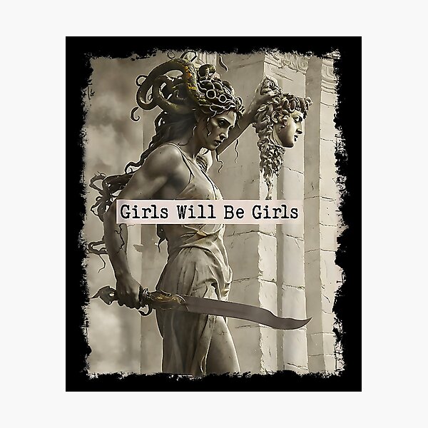 Artikel-Vorschau von Vintage Girls Will Be Girls Medusa mit dem Kopf Feminist Feminismus, designt und verkauft von Artifyo.