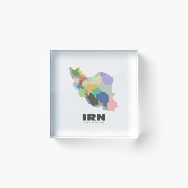Item preview, Iran Map - IRN ISO Code Art Print designed and sold by CartoPrints.