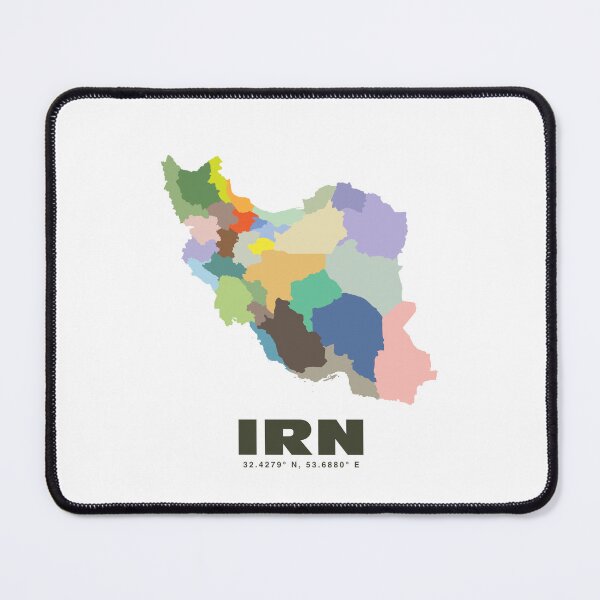 Item preview, Iran Map - IRN ISO Code Art Print designed and sold by CartoPrints.