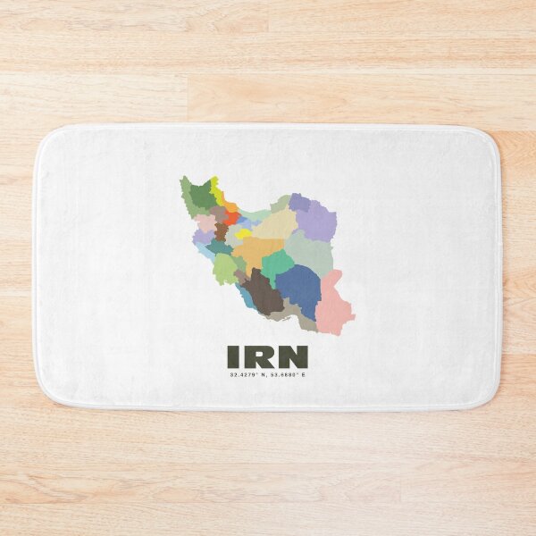 Item preview, Iran Map - IRN ISO Code Art Print designed and sold by CartoPrints.