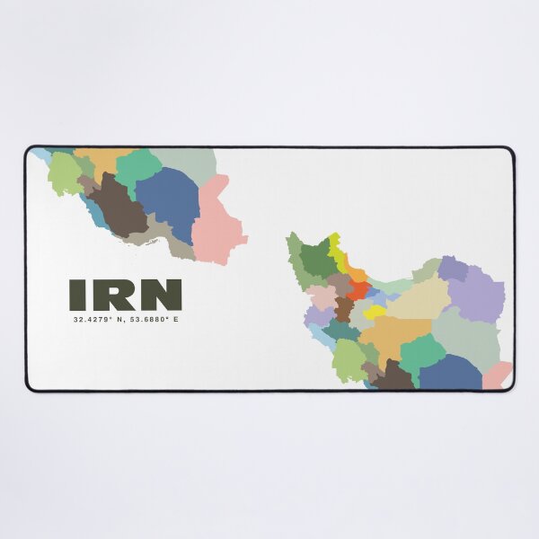 Item preview, Iran Map - IRN ISO Code Art Print designed and sold by CartoPrints.