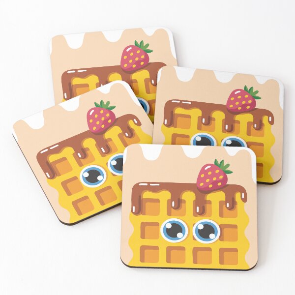 Item preview, Minimalist Peeking Waffle – Cute Flat Breakfast Food Illustration designed and sold by designedbyNil.