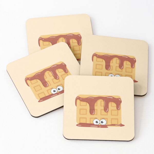 Item preview, Cute Waffle Peeking Up – Funny Minimal Breakfast Character Design designed and sold by designedbyNil.