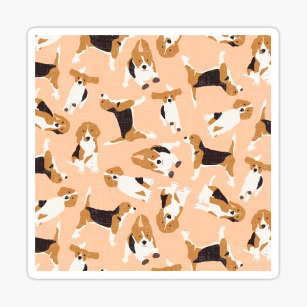 Item preview, beagle scatter peach designed and sold by scrummy.