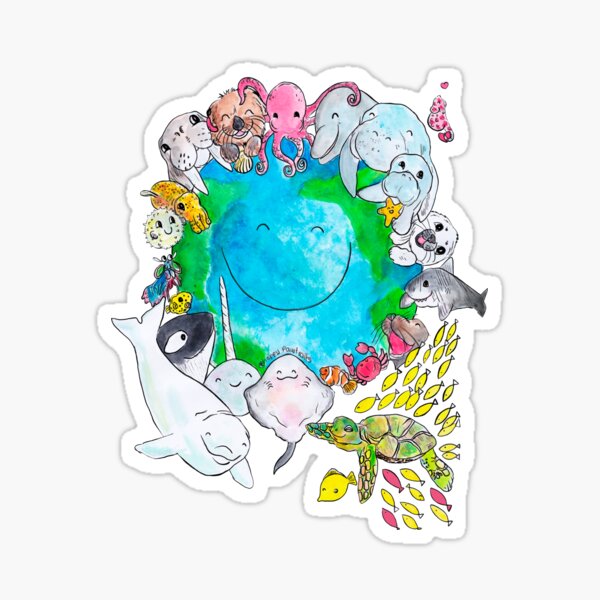 Happy Ocean Planet - Sticker