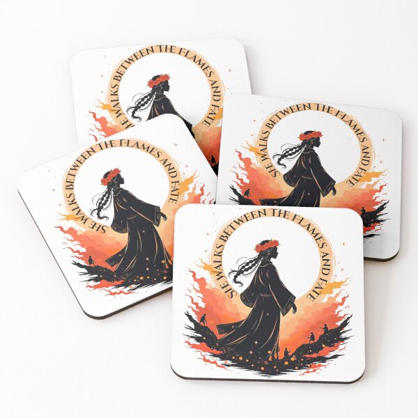 Item preview, She Walks Between the Flames and Fate – Slavic Mystic Woman Art designed and sold by Fragy72.