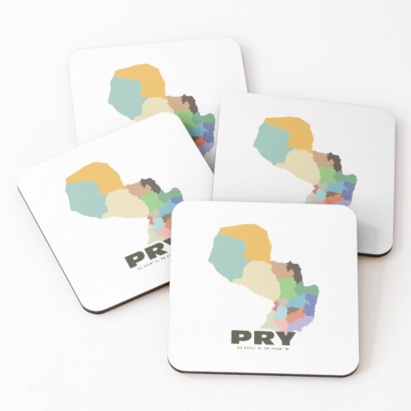 Item preview, Paraguay Map - PRY ISO Code Art Print designed and sold by CartoPrints.